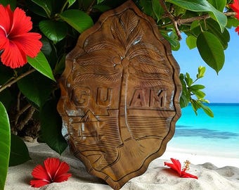 20" Hand Carved Guam Seal
