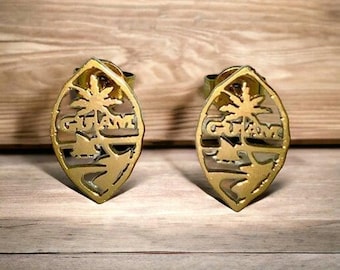 Guam Seal Bamboo Stud Earrings