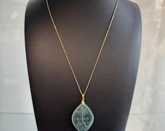 Blue Jade Guam Seal Necklace