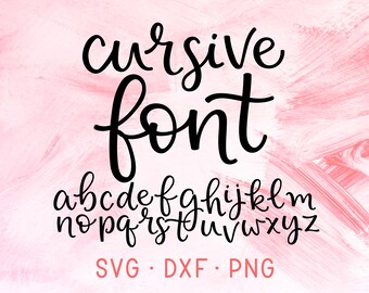 Cursive Font SVG DXF PNG, Lowercase Modern Calligraphy Script Font, Wedding Font, Font For Silhouette & Cricut, Alphabet Font Bundle