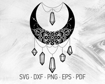 Download Lotus Moon Mandala Svg Cricut Cut Files Crescent Moon Lotus Etsy