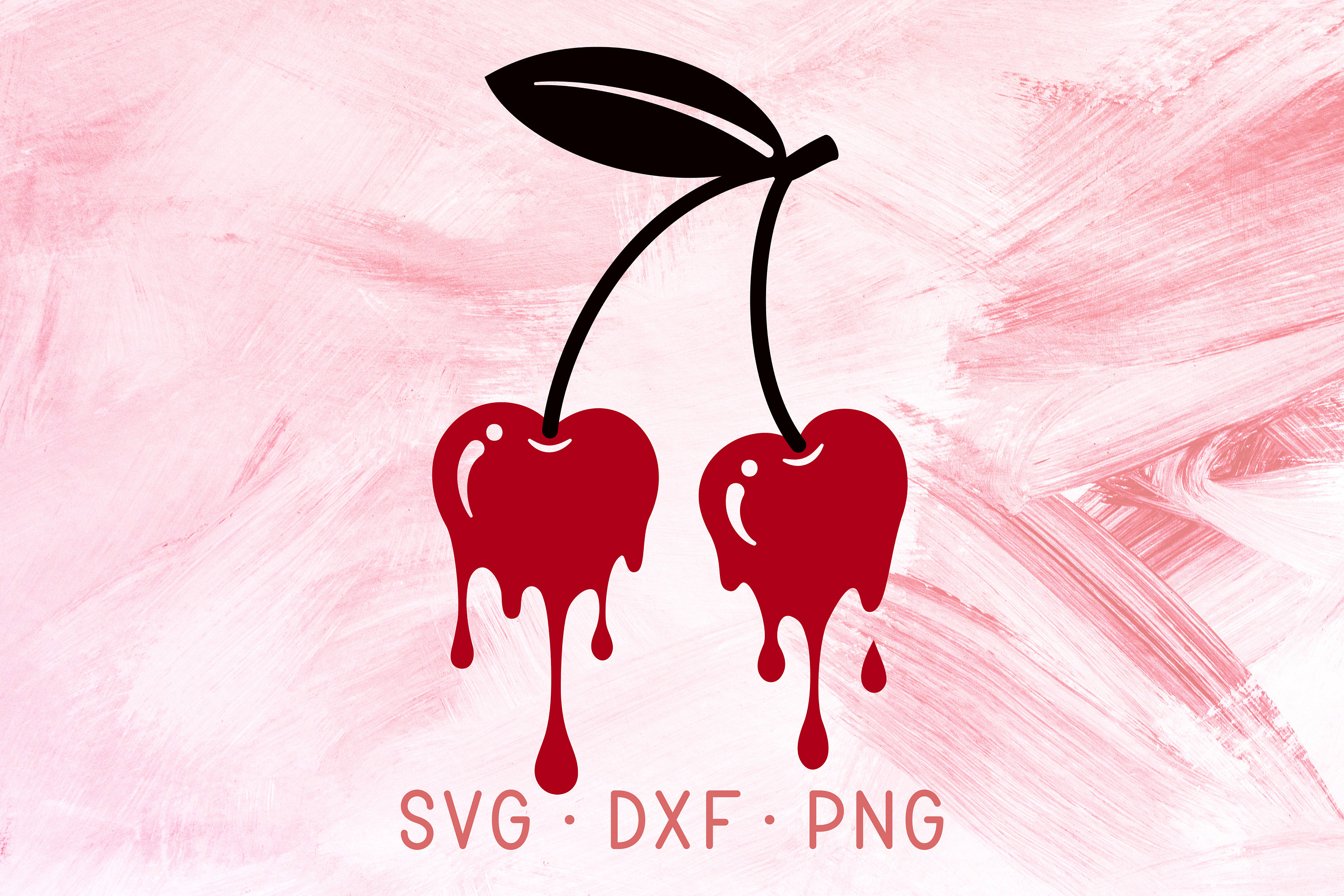 Dripping Cherry SVG DXF PNG Cricut Cut Files Sweet Juicy Etsy