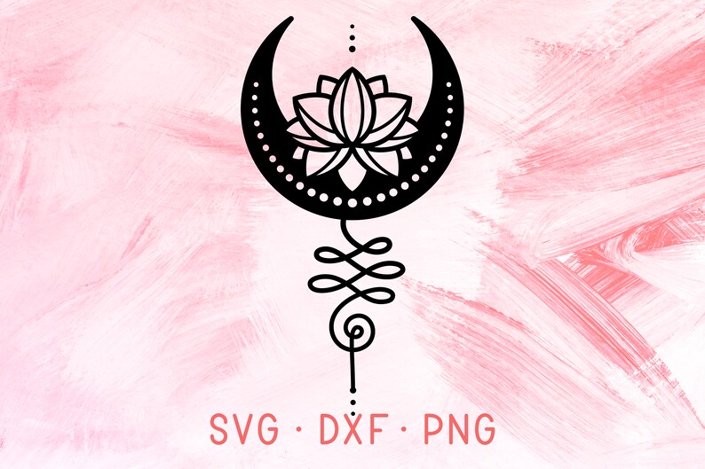 Download Unalome Lotus Flower SVG DXF PNG Cricut Cut Files Moon | Etsy