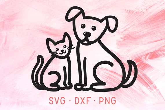 Cat Dog Svg Dxf Png Cricut Silhouette Cut Files Paw Medical Etsy