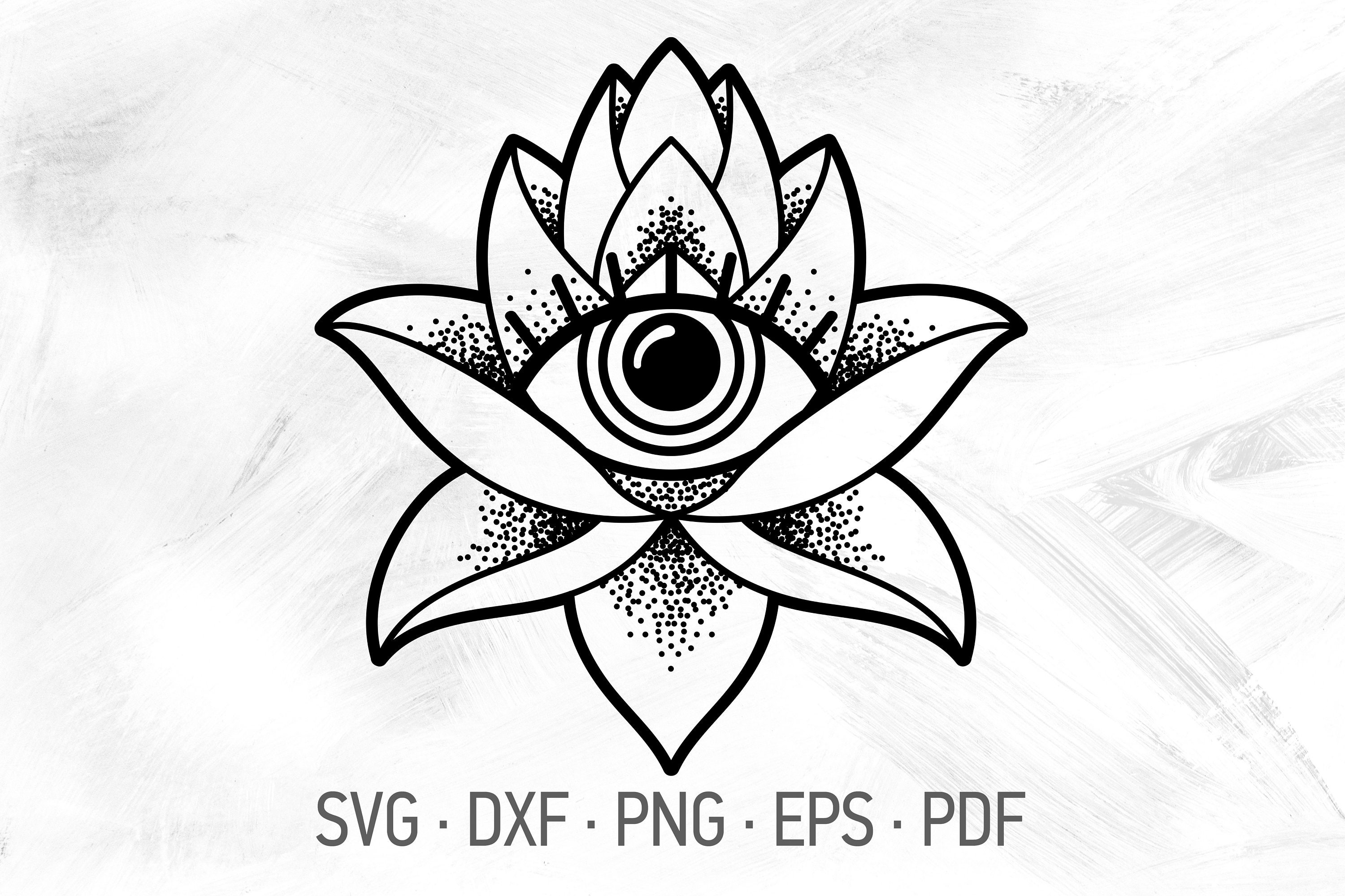 Lotus Eye SVG Cricut Cut Files Spiritual Third Eye in Lotus Etsy