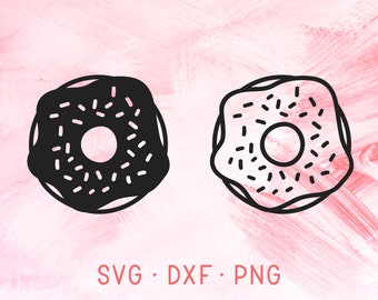 Donut SVG DXF PNG, Doughnut Svg, Food Svg, Silhouette Svg Files For Cricut, Donuts Svg, Svg Bundle, Donut Cut File, Doughnuts Svg, Sweets