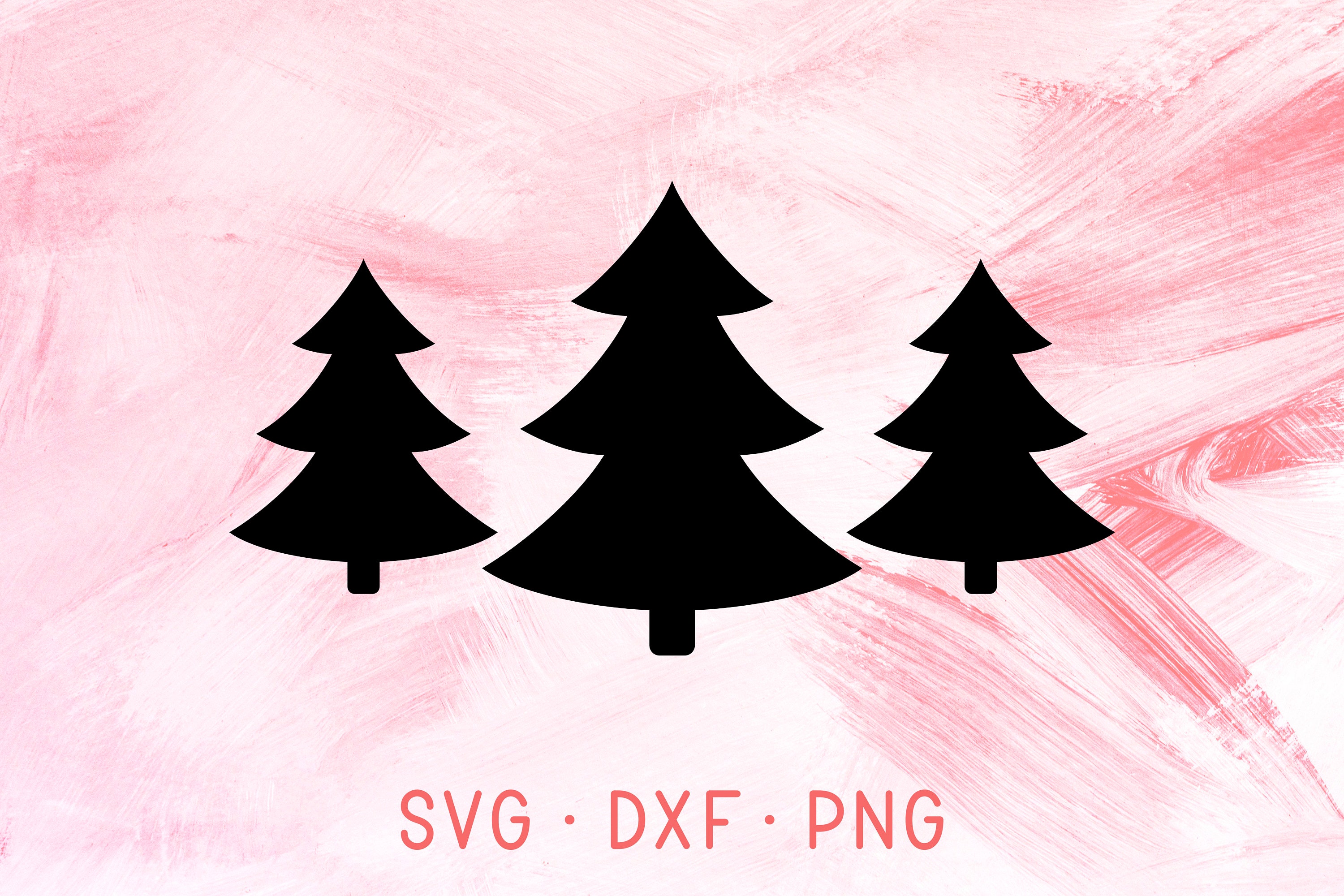 Download Three Christmas Trees SVG DXF PNG Silhouette & Cricut Cutting | Etsy