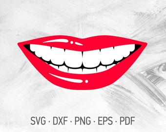 Toothy Smile SVG Files For Cricut, Funny Face Mask Smiling Lips Design, Mouth Lips And Teeth [svg dxf png eps pdf]