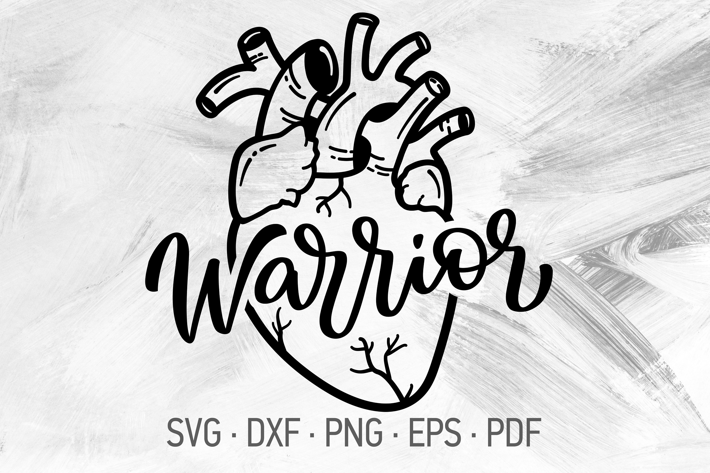 Heart Warrior SVG Cricut Cut Files Anatomical Heart Chd Etsy