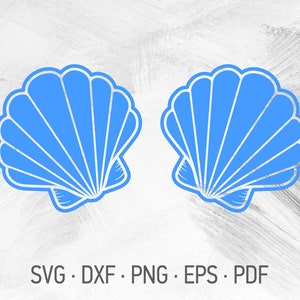 Archivos SVG de sujetador de concha de sirena para Cricut, lindo diseño de camisa superior de conchas de sirena femenina [svg dxf png eps pdf]