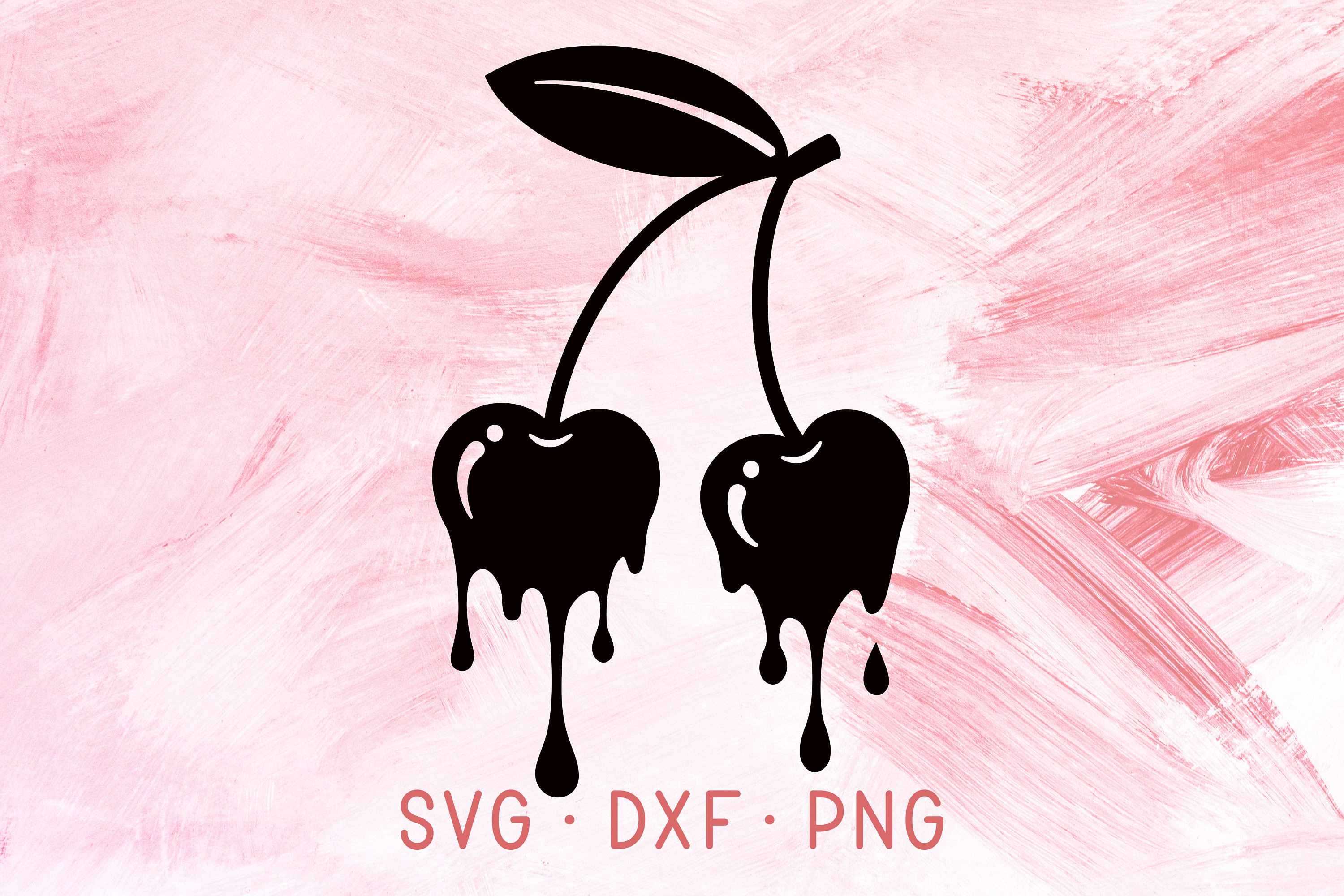 Black and White Cherries SVG DXF PNG Cut Files Dripping - Etsy