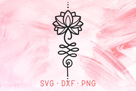 Download Lotus Flower Unalome Svg Files For Cricut Floral Silhouette Etsy