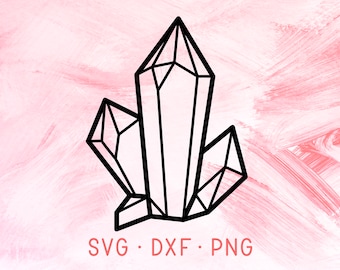 Crystal SVG, DXF, PNG Raw Crystal Svg, Diamond Svg, Crystal Clipart, Quartz Cut File, Jewelry Svg Files For Cricut, Silhouette Crystal Decal