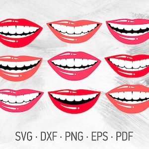 Toothy Smile Bundle SVG Files For Cricut, Cute & Funny Face Mask Designs, Mouth With Teeth Image [svg dxf png eps pdf]