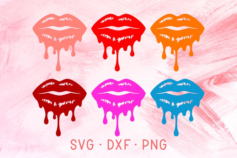 Download Dripping Lips SVG DXF PNG Bundle File For Cricut Colorful ...