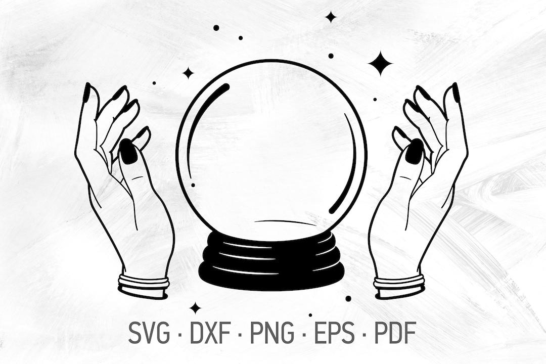 Crystal Ball SVG Cricut Cut Files, Mystical Fortune Teller Magic Ball Symbol svg Dxf Png Eps Pdf