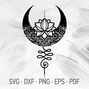 Unalome Lotus Moon Mandala Svg Cricut Cut Files Crescent Moon Etsy Unalome Lotus Moon Mandala Svg Cricut Cut Files Crescent Moon Etsy