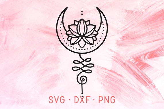 Download Unalome Lotus Flower Svg Dxf Png Moon Clipart Svg Files For Etsy