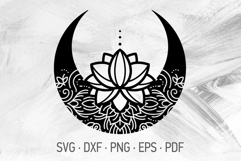 Download Lotus Mandala SVG Cricut Cut Files Crescent Moon Lotus ...