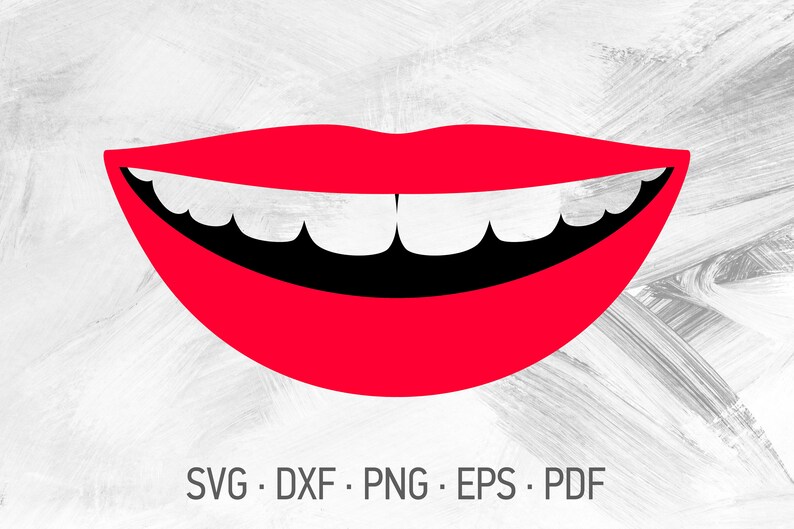 Download Toothy Smile SVG Files For Cricut Red Lips / Lipstick ...