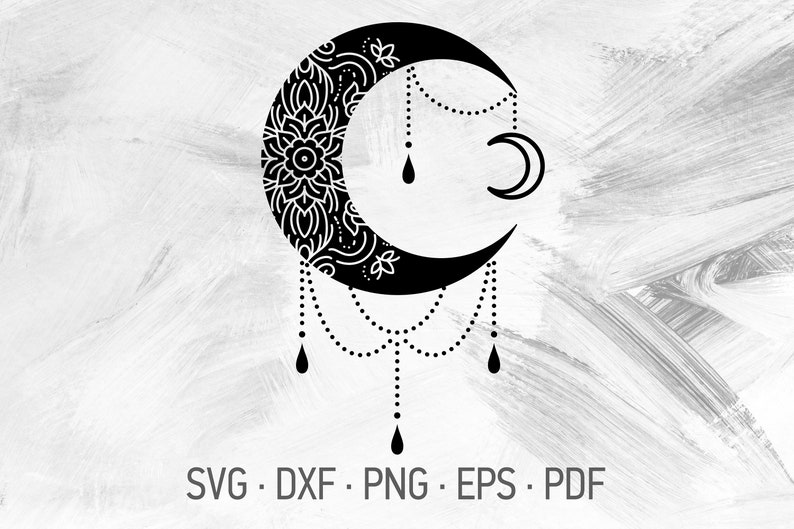 Download Lotus Crystal Moon Mandala Svg Cricut Cut Files Crescent Moon Lotus Flower Tattoo Design Svg Dxf Png Eps Pdf Buddhist Symbol Clip Art Art Collectibles