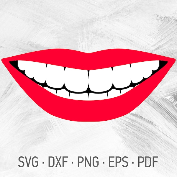 Smile And Teeth SVG Files For Cricut, Funny Face Mask Smile Design, Smile With Teeth, Lips Mouth With Teeth [svg dxf png eps pdf]