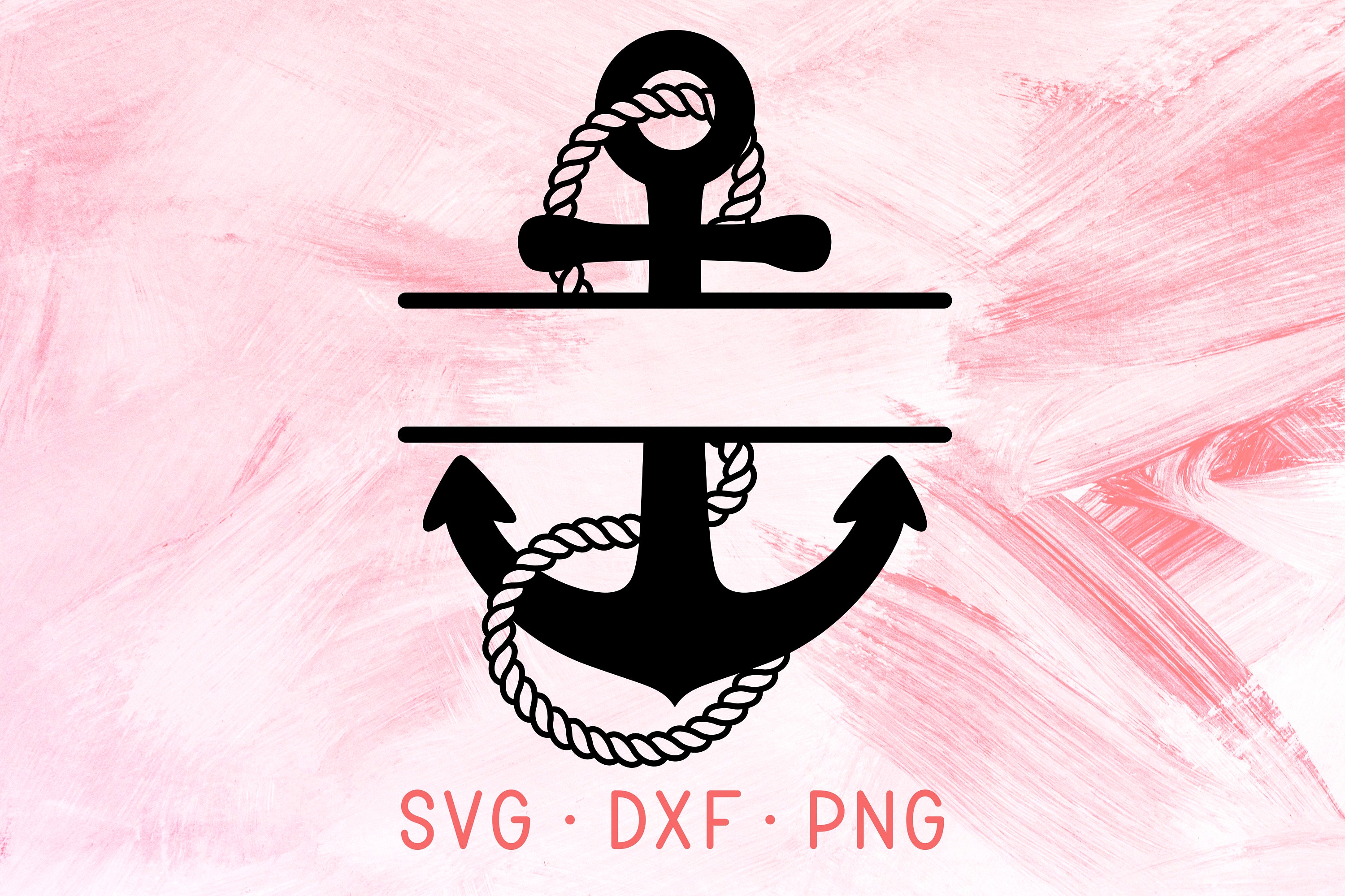 Split Anchor Monogram SVG DXF PNG Files for Cricut Anchor Etsy