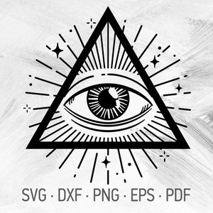 All Seeing Eye SVG Cricut Cut Files, Shirt Design, Third Eye Religious Christian Symbol [svg dxf png eps pdf]