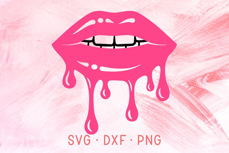 Download Pink Dripping Lips SVG DXF PNG Files For Cricut Silhouette ...