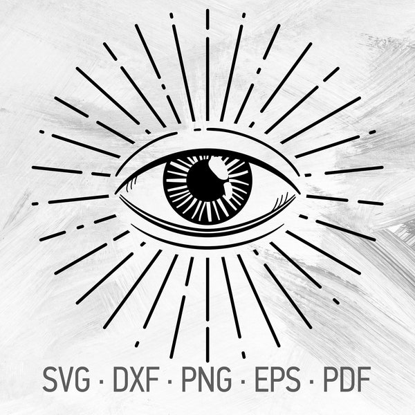 All Seeing Eye SVG Cricut Cut Files, Eye Mandala Shirt Design, Spiritual Religious Symbol [svg dxf png eps pdf]