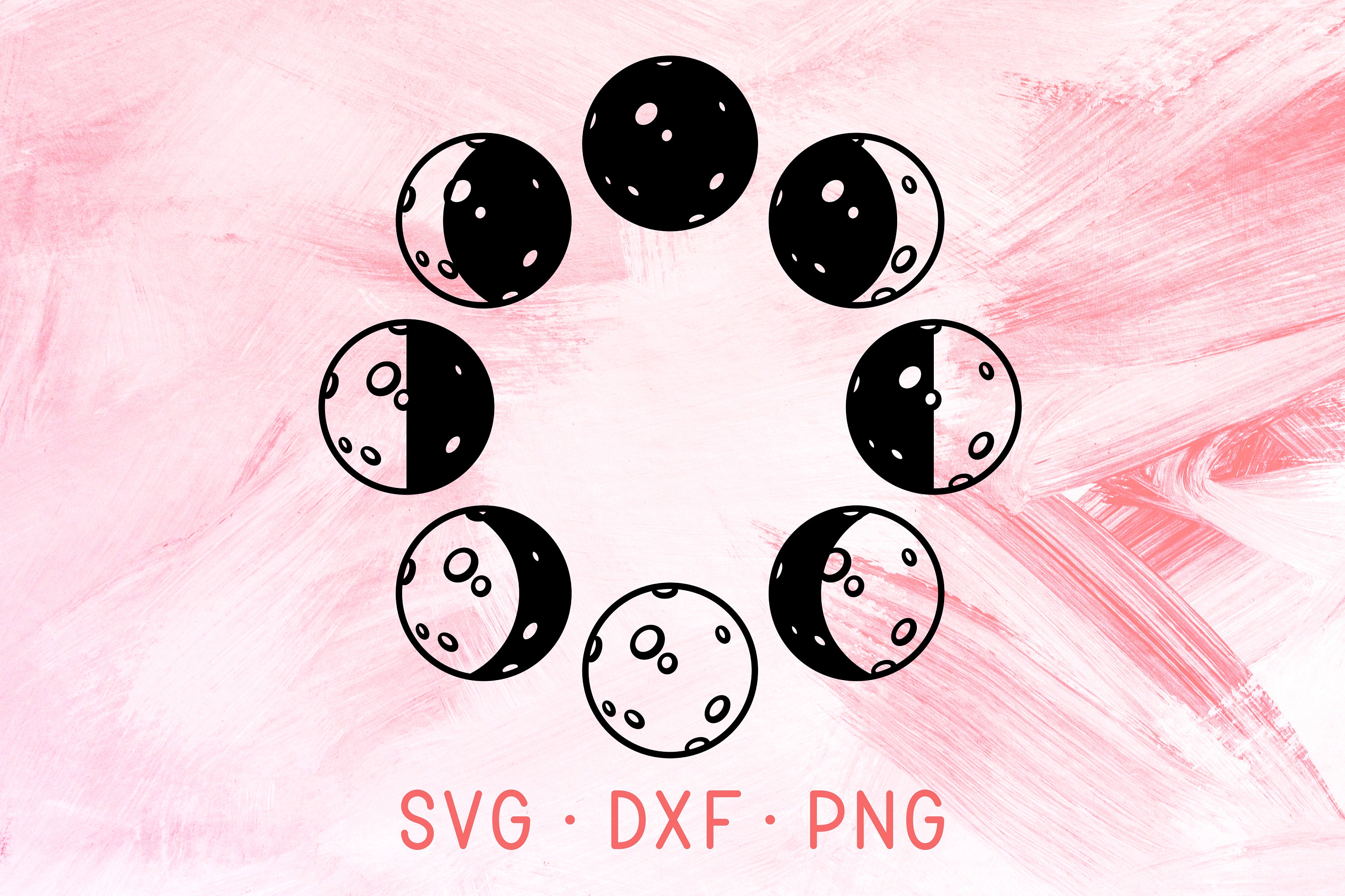 Download Moon Phase SVG DXF PNG Cut Files Full Lunar Cycle Files ...