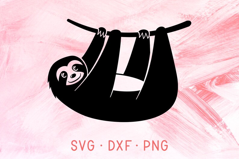 Download Sloth SVG DXF PNG Silhouette & Cricut Cut Files Cute Animal | Etsy