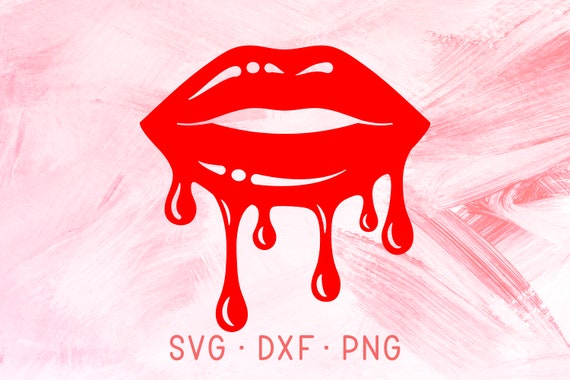Download Red Dripping Lips SVG Files For Cricut DXF PNG Cut File ...