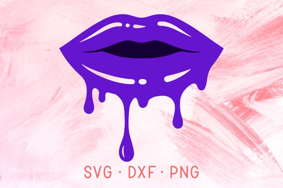 Blue Dripping Lips SVG DXF PNG Cricut & Silhouette Cut ...