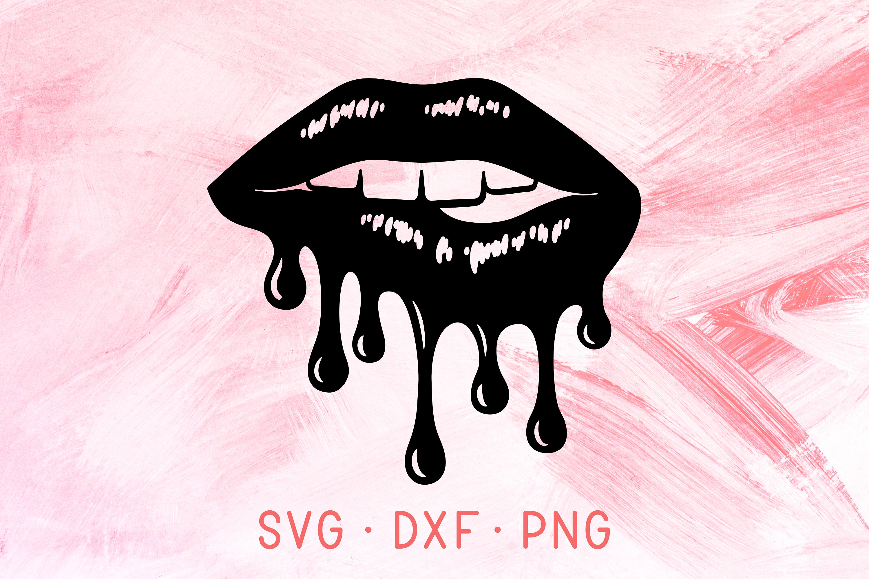 Download Dripping Lips SVG DXF PNG Files For Cricut Cutting Machines | Etsy