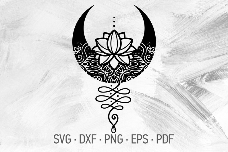 Download Unalome Lotus Mandala SVG Cricut Cut Files Crescent Moon ...