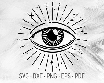 Third Eye SVG Cricut Cut Files, Religious Christian Symbol, All Seeing Eye Illuminati Design [svg dxf png eps pdf]