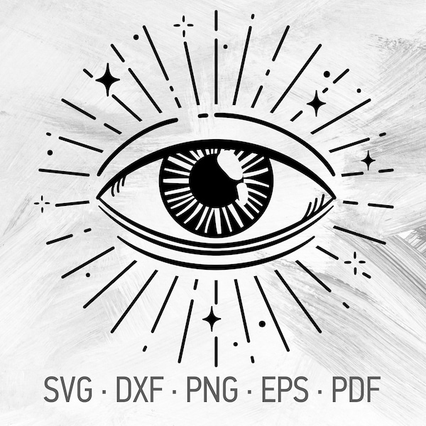 Third Eye SVG Cricut Cut Files, Religious Christian Symbol, All Seeing Eye Illuminati Design [svg dxf png eps pdf]