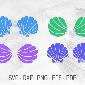 Mermaid Sea Shell Bra SVG Files For Cricut, Nautical Blue & Green Sheshells  Bundle, Baby Girl Mermaid Costume Design, [svg dxf png eps pdf]