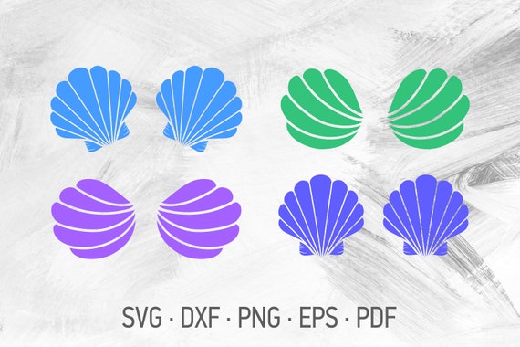 Mermaid Sea Shell Bra SVG Files for Cricut, Nautical Blue & Green Sheshells  Bundle, Baby Girl Mermaid Costume Design, svg Dxf Png Eps Pdf 