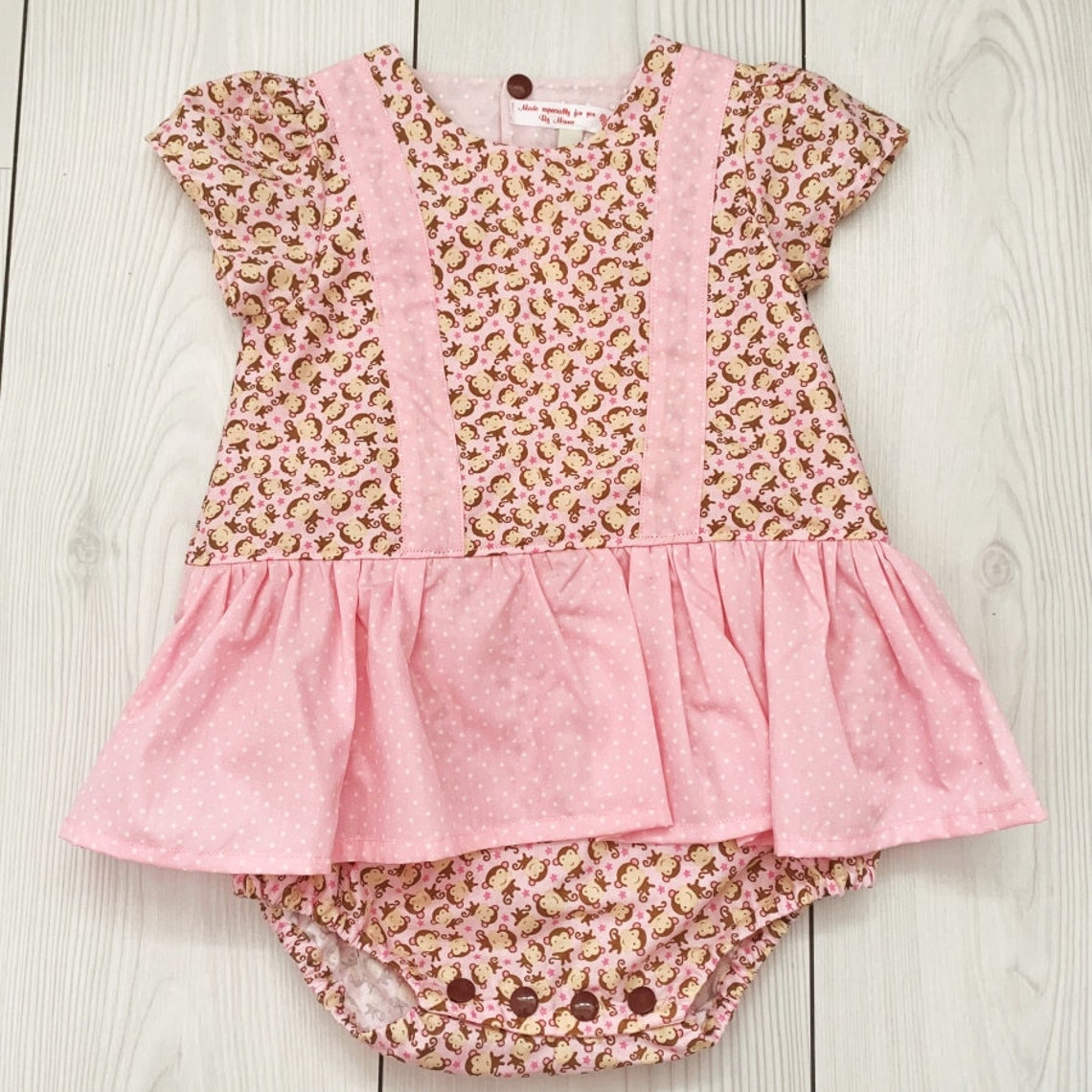 12 Months Baby Girl Romper Monkey Baby Clothes Baby Romper Etsy