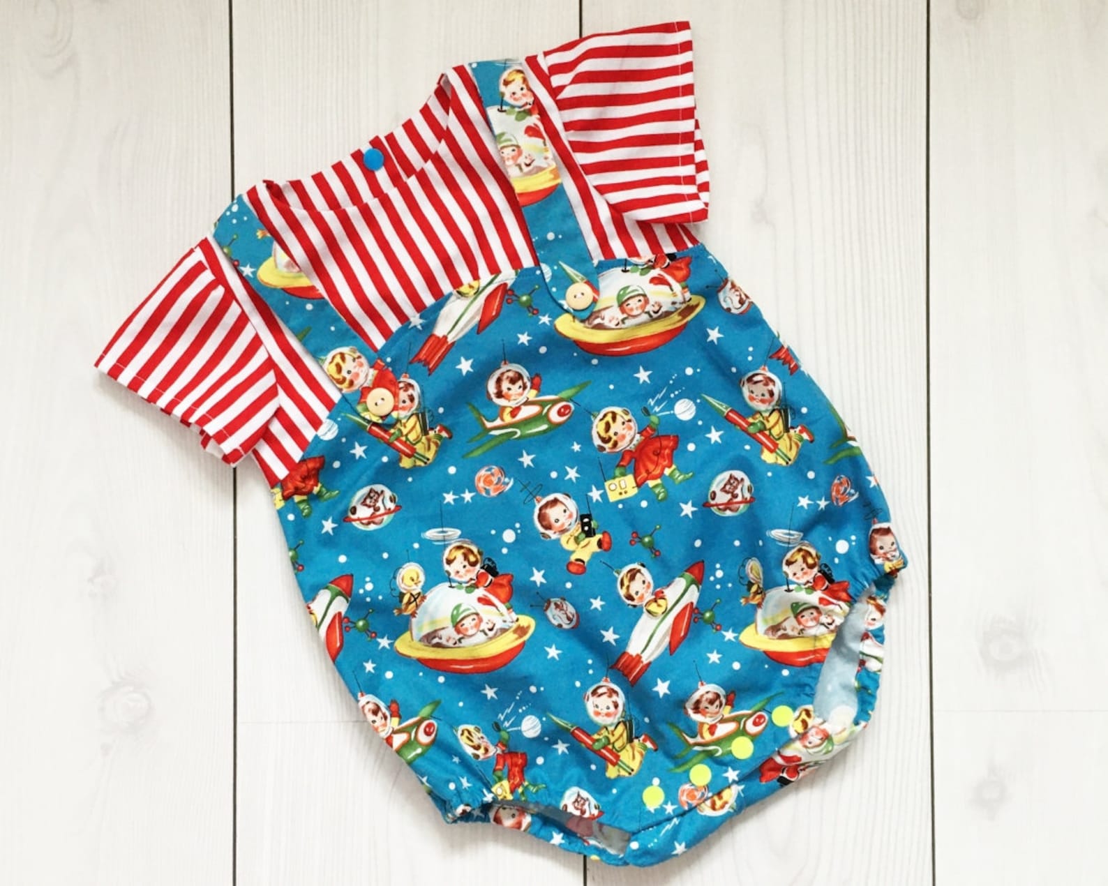 Funky Boys Romper Retro Baby Boy Outfit Baby Space Romper Etsy