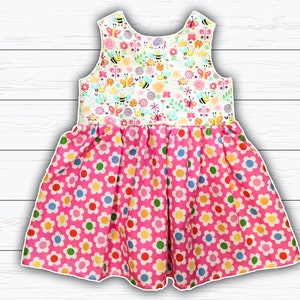 girls pink summer dress | age 4 party dress | toddler clothes | toddler girls dress | kids dresses | colourful dress | bright girls dresses