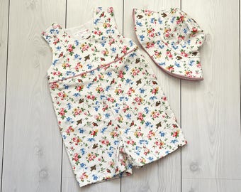 Completo tutina e cappello floreale per bambine, completo in cotone Cath Kidston
