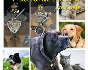 Protector de mascotas, flor energética anunnaki, regulador de biocampo, protección personalizada para tu mascota, hecho en biocampo, plata real, hecho a mano, poder