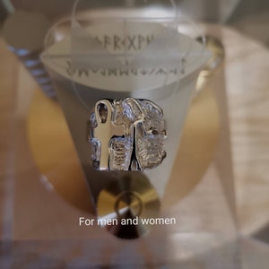 Ankh-was sceptre massive egiptian ring, power energy and spiritual ring , real silver 925-935/000, ring made in biofield,ankh ring, magic