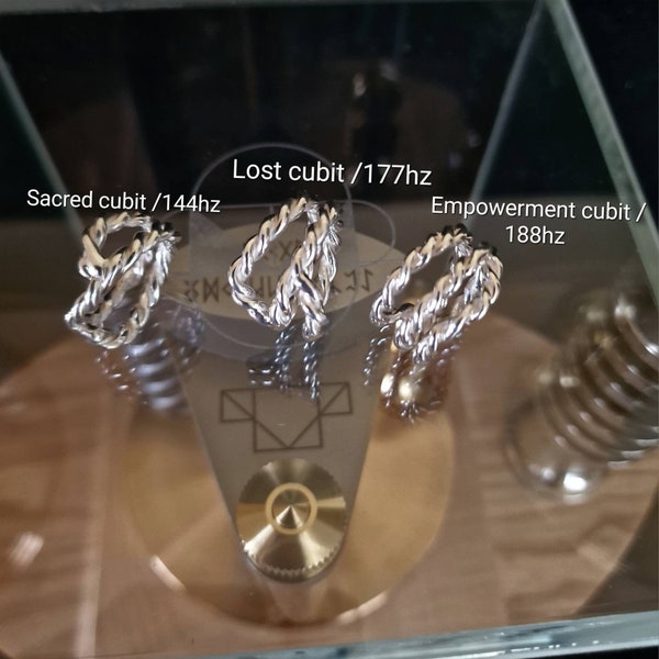 Tensor rings ,Sacred cubit ring 144hz, lost cubit ring 177hz,empowerment cubit ring 188hz, real silver, made in biofield, healing rings,