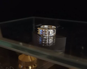 Anello Atlantis Luxur+, anello energetico in argento massiccio egiziano, vero argento 925/000-935/000, realizzato in biocampo con generatore di biocampo, più potenza