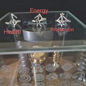 Połącz runy dla zdrowia, ochrony, pierścienie magiczne energii, wykonane w biopolu, prawdziwe srebro, pierścień ochronny dla ciebie, Wiking, okultyzm, ręcznie robione