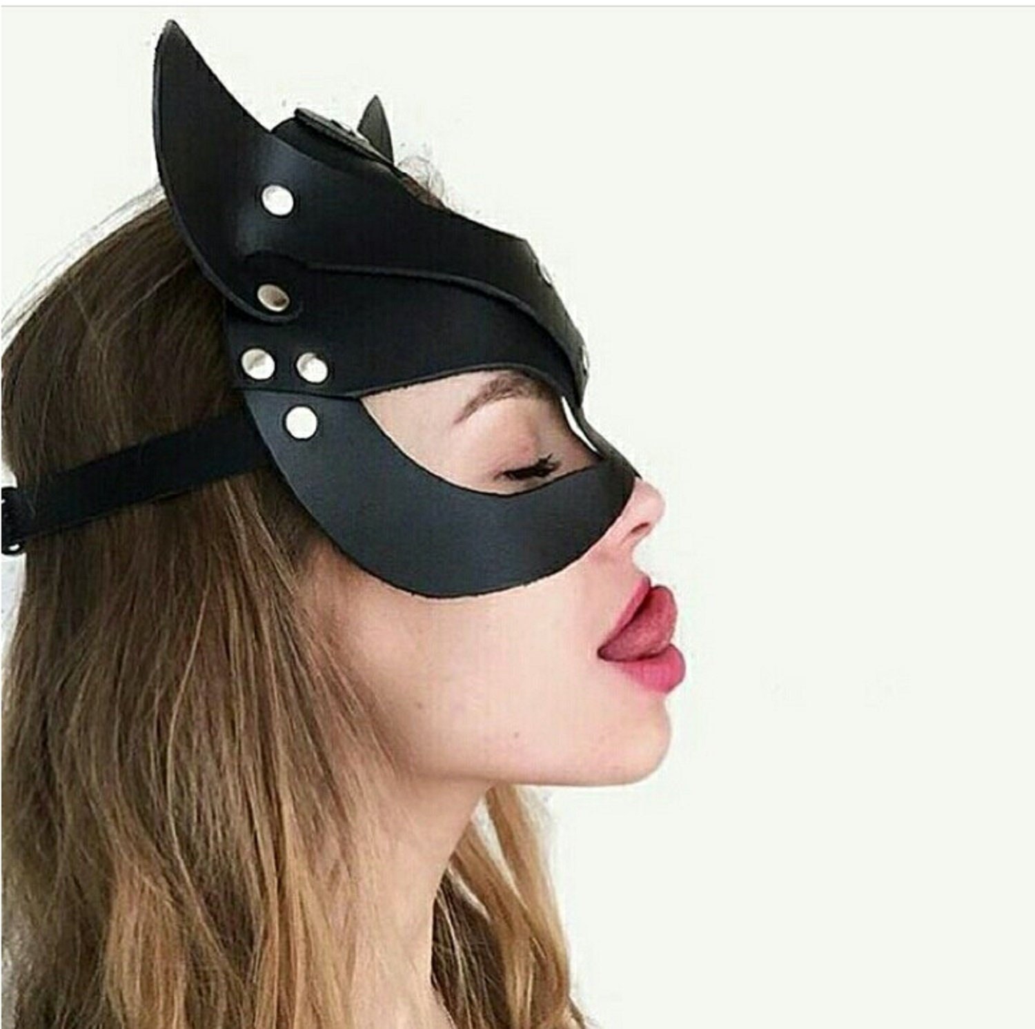 Leather cat mask Catwoman mask Cat face mask Cat masks Cat Etsy